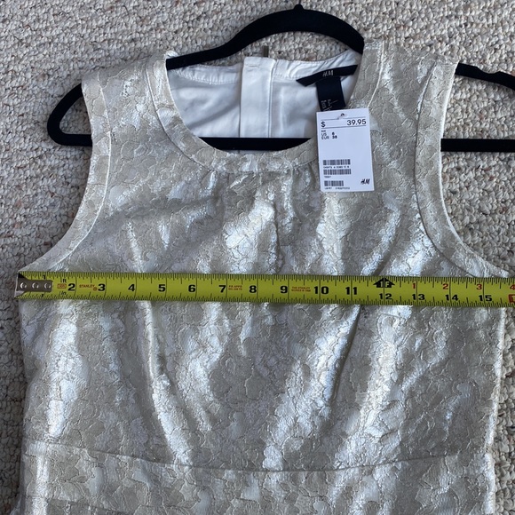 H&M white metallic dress gold flecks nwt bridal bride wedding - Picture 9 of 13